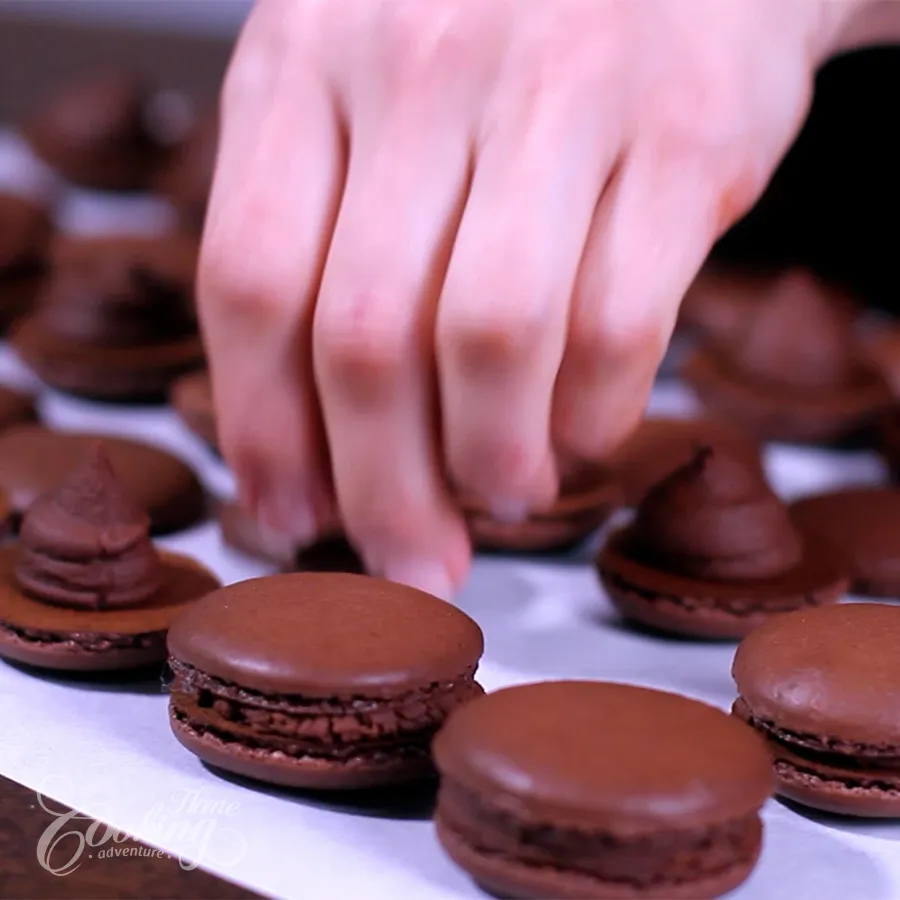 Chocolate Macarons – French Meringue Method - step33