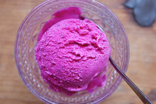 beet ice cream with orange zest