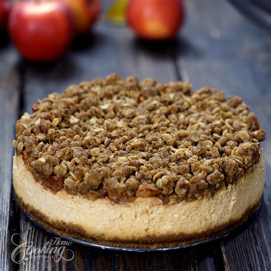 Caramel Apple Crisp Cheesecake - step46
