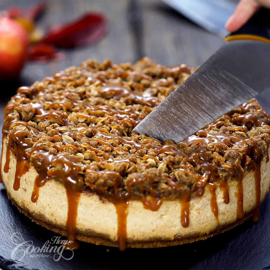 Caramel Apple Crisp Cheesecake - step48