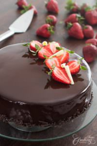 Strawberry Chocolate Mirror Cake