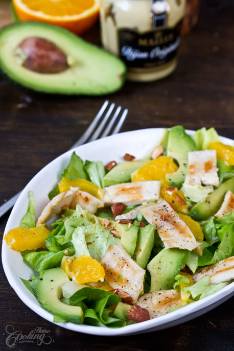 Ensalada de Pollo, Aguacate y Naranja