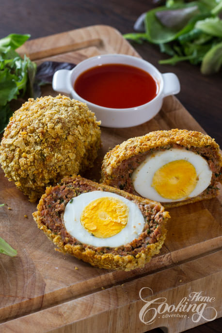 Baked Scotch Eggs Sliced