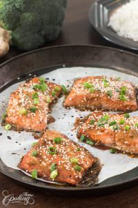 Baked Sesame Salmon on Baking Sheet