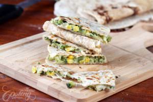 Quesadillas filled with vegetables