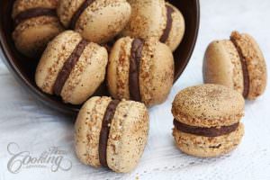 French cappuccino macarons with ganache filling