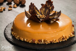 Walnut Caramel Mirror Cake - Easter Desserts