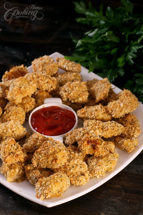Baked Parmesan Chicken Bites Vertical