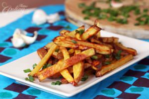 crispy oven fries on plate