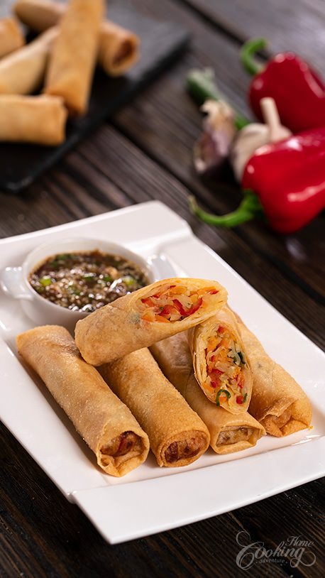 Vegetable Egg Rolls - Fried or Baked Slice