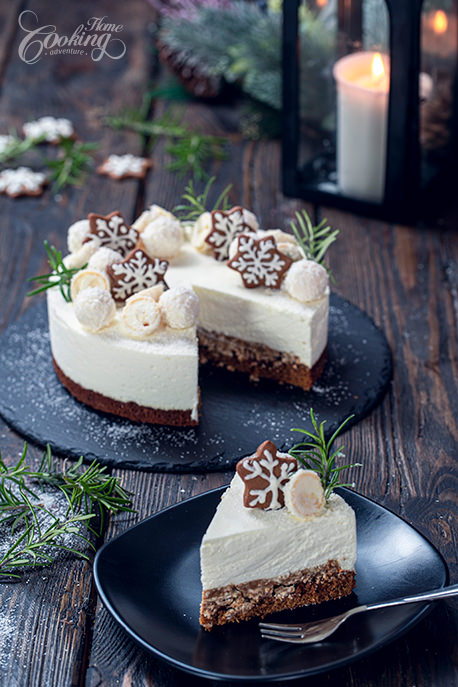 Gingerbread Coconut Christmas Cake Slice