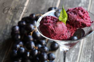 closeup of the Grape Summer Dessert - Grape Sorbet