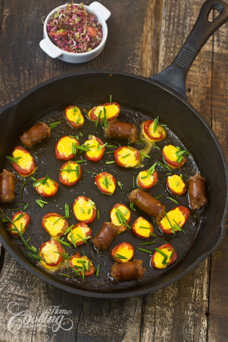 Grape tomatoes with egg