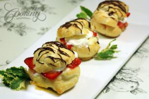 Homemade Cream Puffs serving