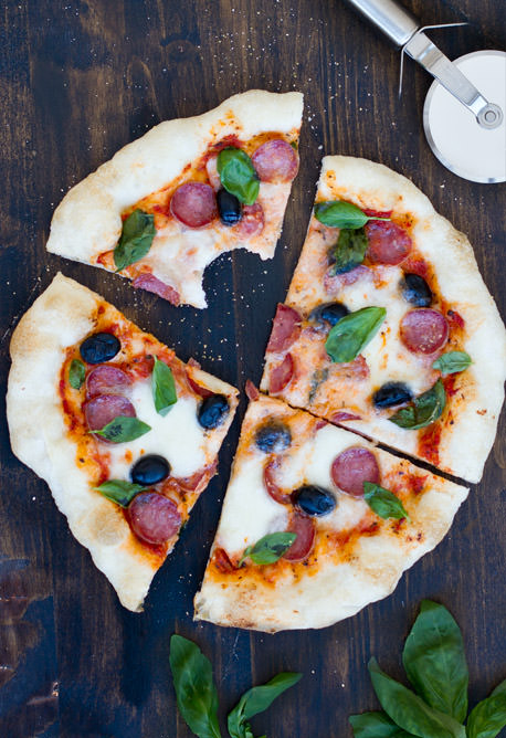 rebanada de pizza casera