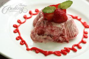 Marbled Strawberry Parfait opened