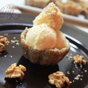 Mini Walnut Tarts With Homemade Ice Cream