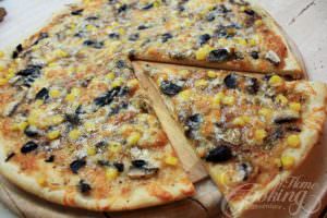 pizza with mushrooms
