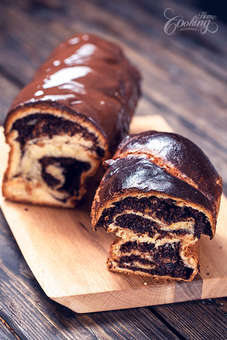 Orange Nutella Walnut Babka Closeup