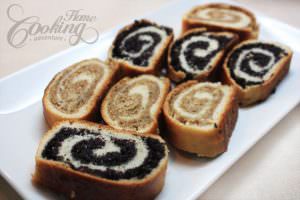 Poppy Seed and Walnut Rolls slices