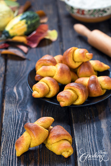 Pumpkin Crescent Rolls Closeup