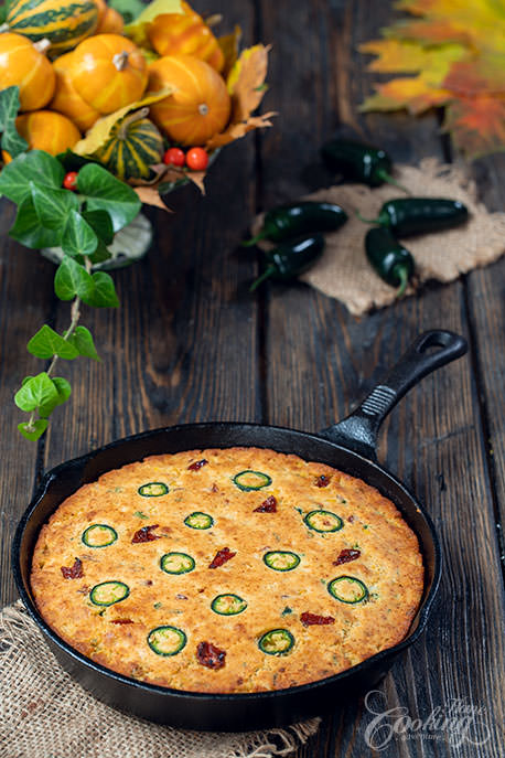 Skillet Cornbread with Jalapenos