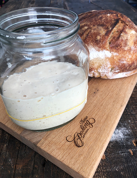 Sourdough Starter from Scratch Closeup