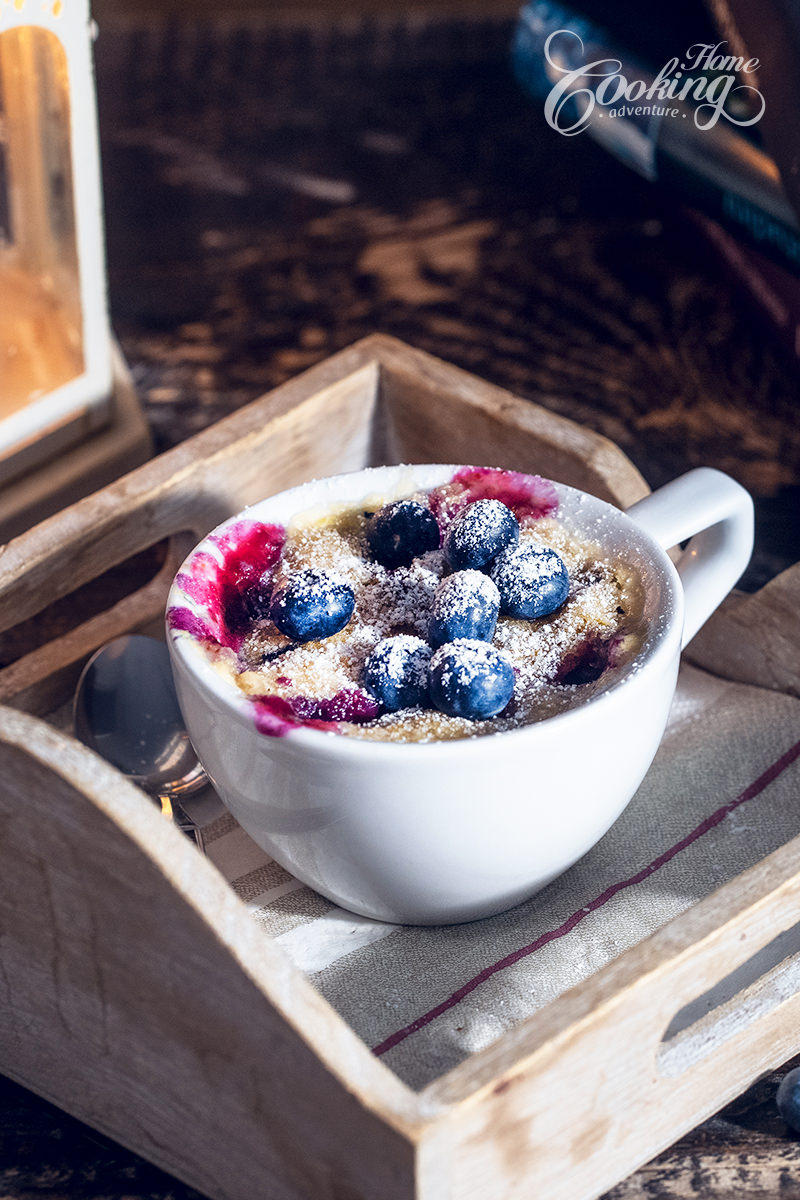 1 Minute - Blueberry Lemon Mug Cake vertical