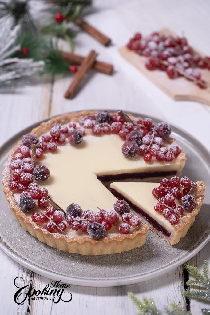 Christmas cranberry white chocolate tart