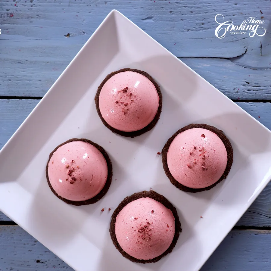 Chocolate Raspberry Mousse Domes - step33
