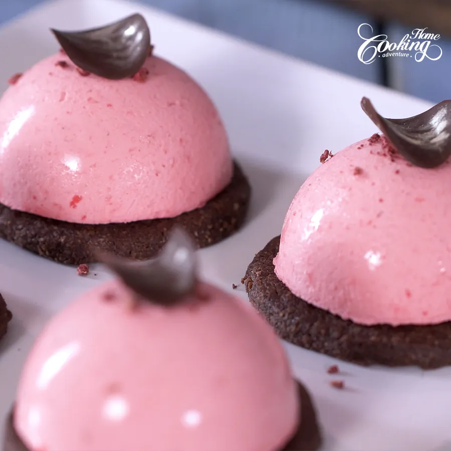 Chocolate Raspberry Mousse Domes - step34
