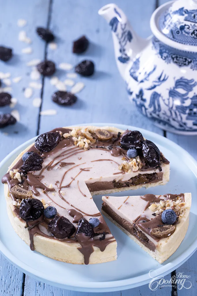 Earl Grey and Dried Plum Chocolate Tart slice