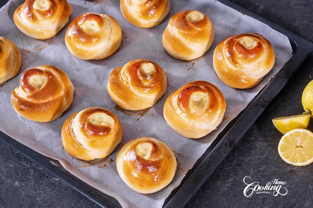 lemon custard rose sweet rolls