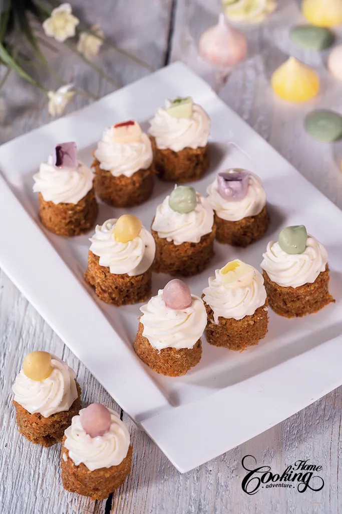 carrot cake bites with cream cheese frosting