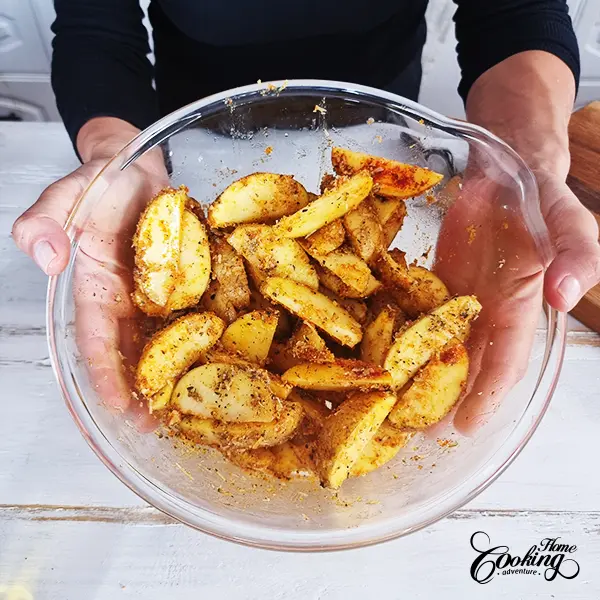 Toss potatoes to coat evenly