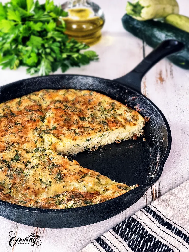 crustless zucchini quiche - section