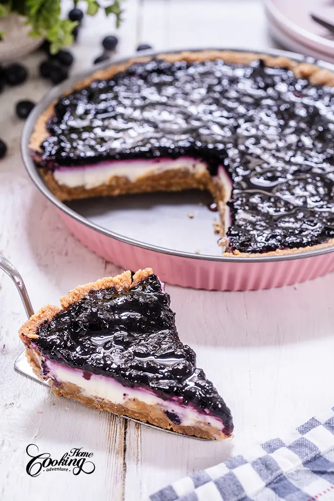 ricotta banana blueberry pie slice