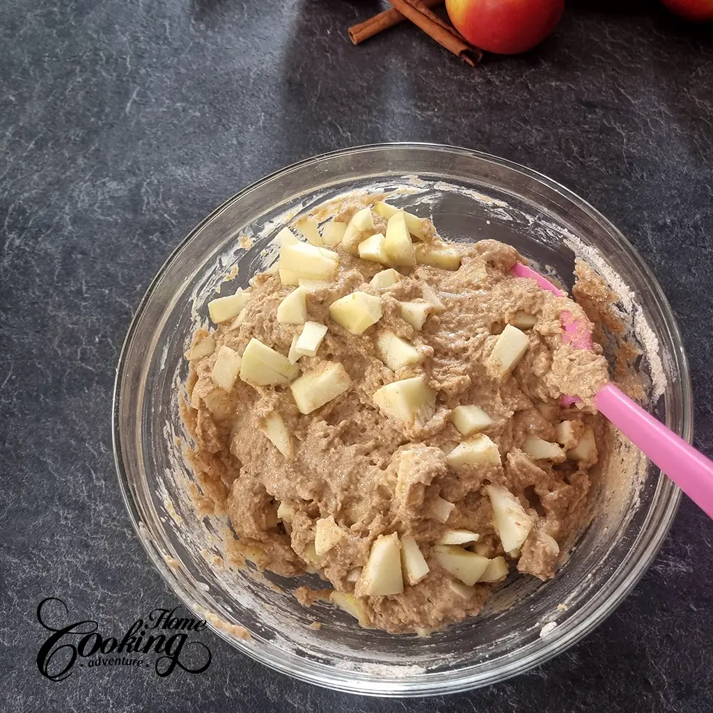 step 6 - incorporate apples into the batter