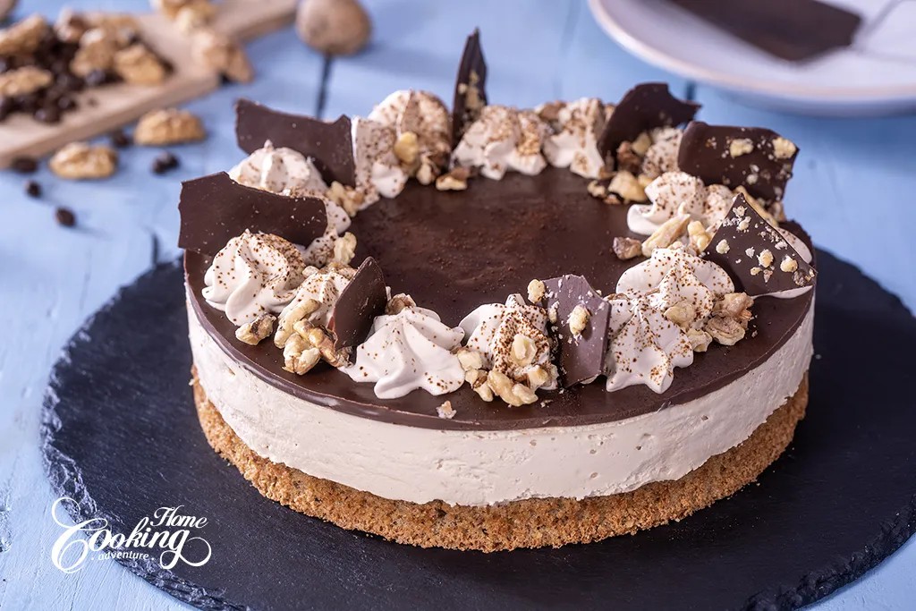 coffee walnut mousse cake