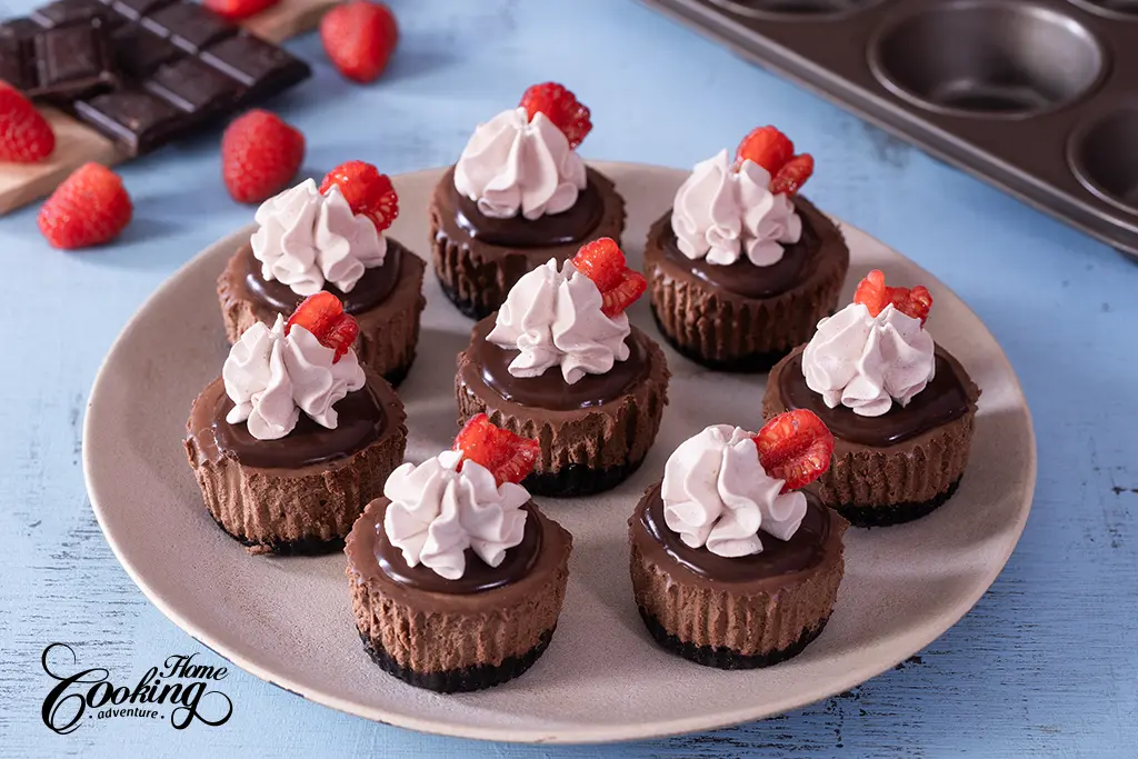 mini chocolate cheesecakes