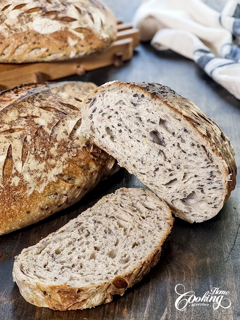 Pain au levain aux graines de lin