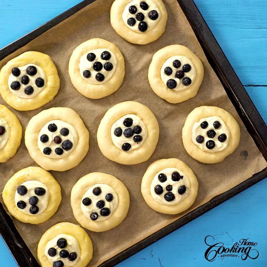 top with blueberries