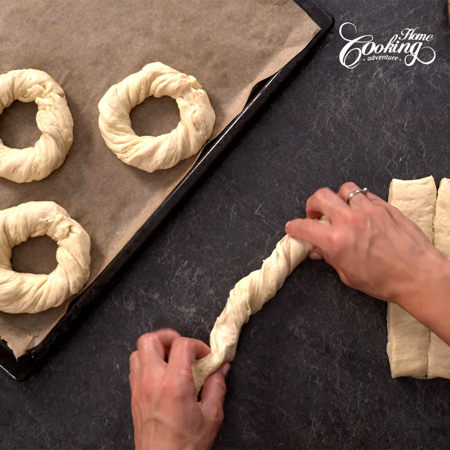 twist and shape the bagels