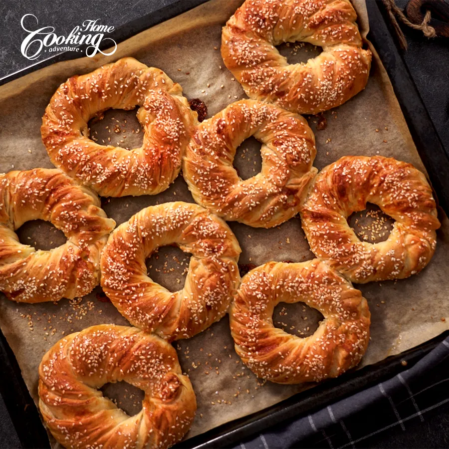 baked twisted cheese bagels