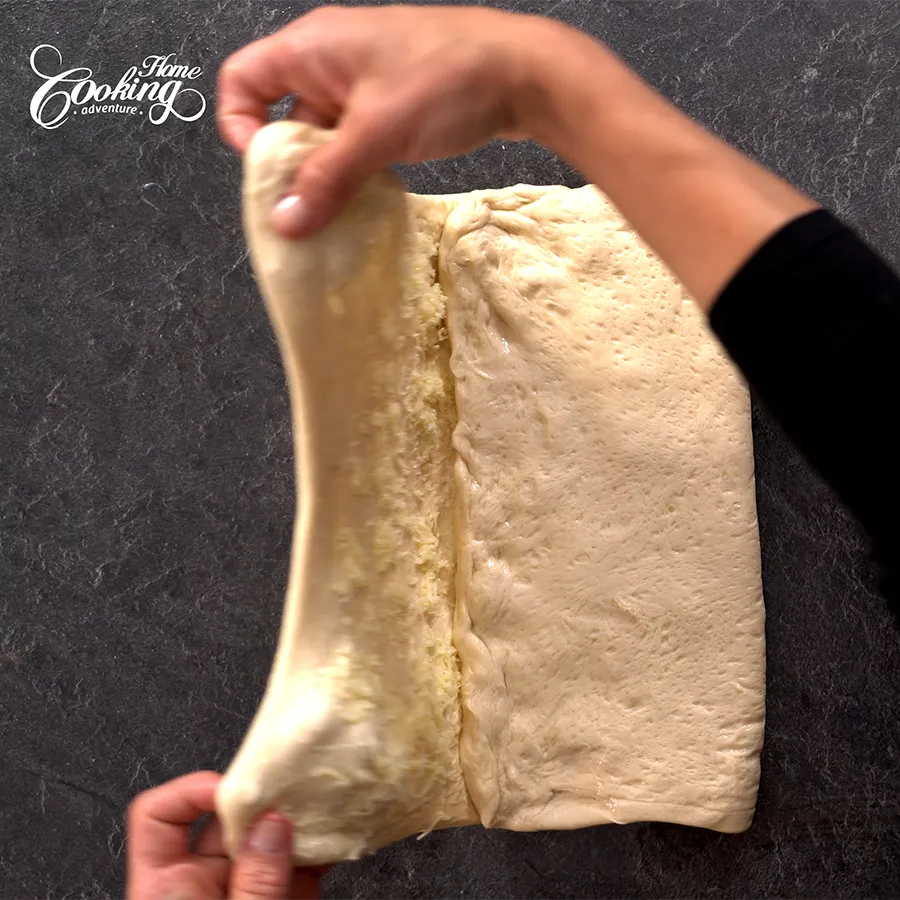 fold dough as a letter