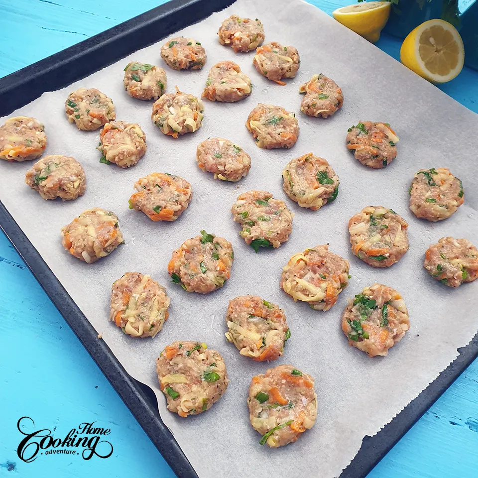 how to bake the patties - place the patties on the baking sheet