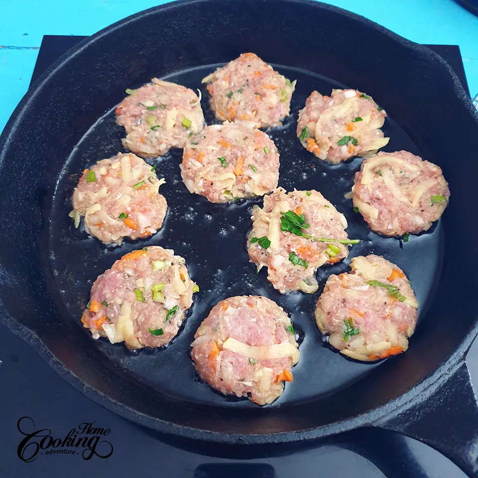 Pan-fry the chicken patties