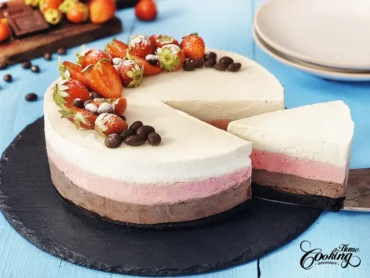 Neapolitan Ice Cream Cake with homemade ice cream