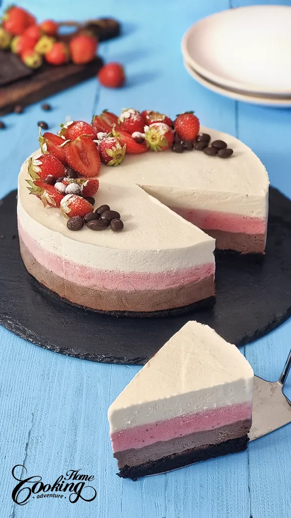 Tarta de Helado Napolitano con base de brownie