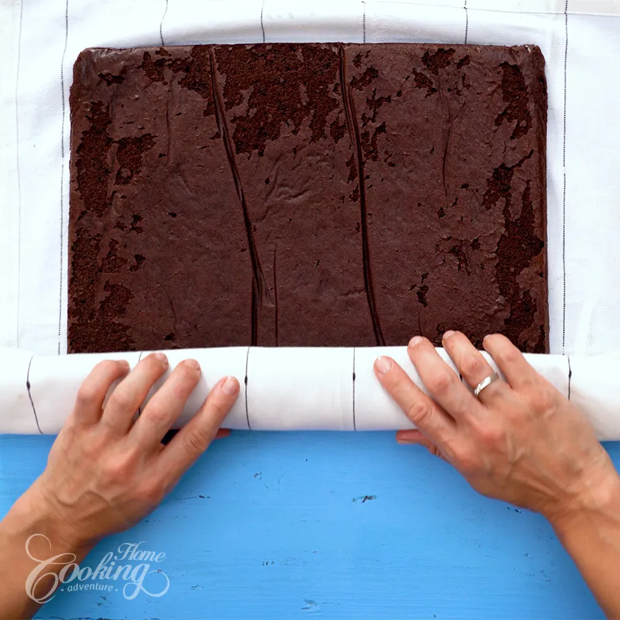 Chocolate Raspberry Cake Roll - step15